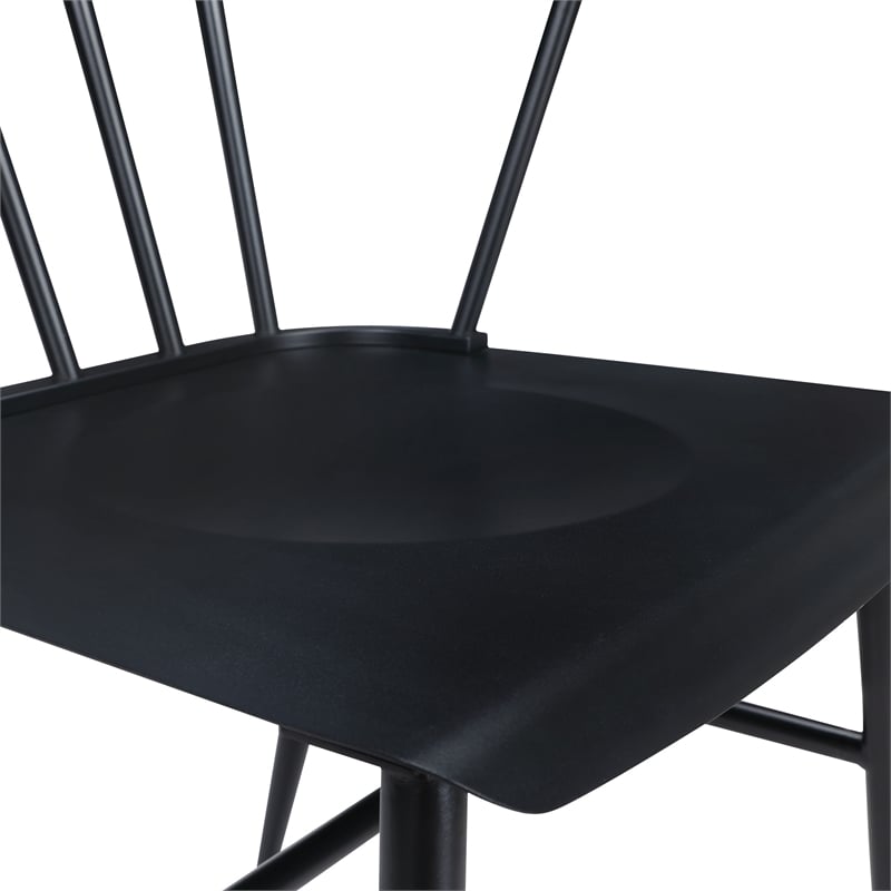 Lincoln All Metal Curved Back Chair in Black Finish