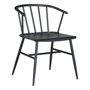 Lincoln All Metal Curved Back Chair in Black Finish