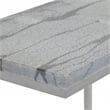 Solid Gray Marble Top C-Table with Chrome Metal Base 2-Pack