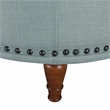 Alloway Storage Ottoman in Sea Blue Fabric with Antique Bronze Nailheads