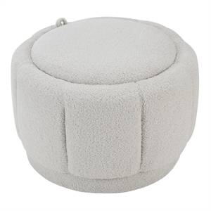 lanyard storage ottoman in fog fabric