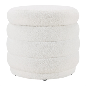 cecil storage ottoman in ivory sherpa fabric
