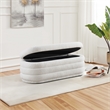 Clifford Storage Bench in Ivory Sherpa Fabric