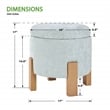 Annie Storage Ottoman in Sky Fabric with Natural Finish Legs