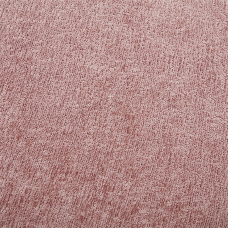 Annie Storage Ottoman in Rose Fabric with Natural Finish Legs