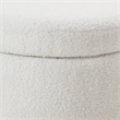 Annie Storage Ottoman in Ivory Sherpa Fabric with Natural Finish Legs
