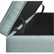 Katheryn Storage Bench in Sea Blue Fabric with Spice Finish Legs