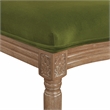 Lillian Oval Back Chair in Moss Green Fabric with Brushed Frame