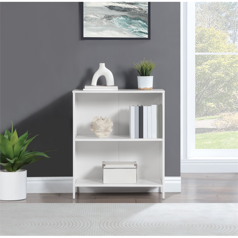 Ace 2 Shelf Bookcase In Engineered Wood White Finish