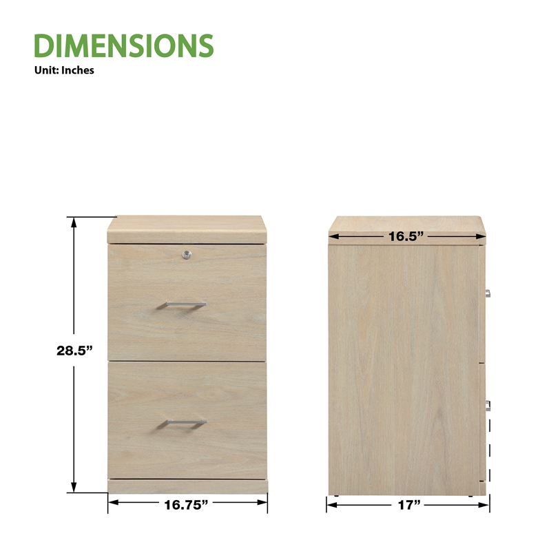 Alpine 2-Drawer Vertical File  in Engineered Wood Norwegian Alder Finish