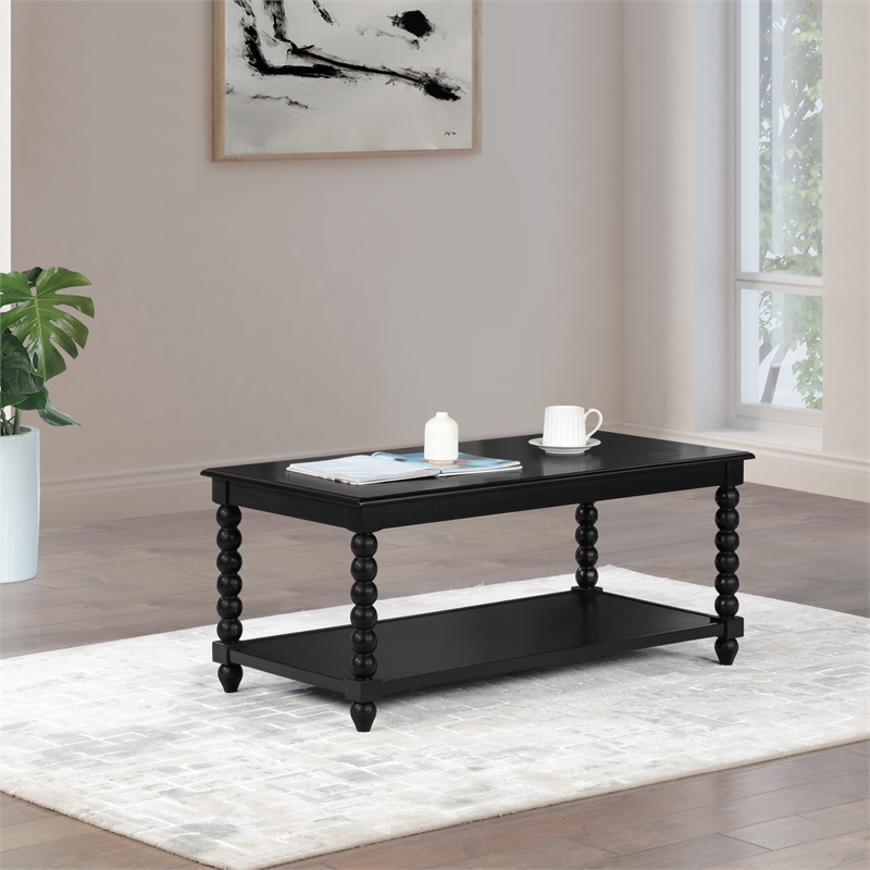 Elise Coffee Table in Engineered Wood  Black Finish