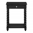 Elise Side Table With Drawer in Engineered Wood Black Finish