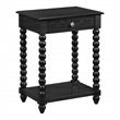 Elise Side Table With Drawer in Engineered Wood Black Finish