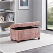 Metro Storage Ottoman in Dusty Rose Fabric