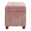 Metro Storage Ottoman in Dusty Rose Fabric