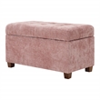 Metro Storage Ottoman in Dusty Rose Fabric