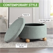 Baynes Storage Ottoman in Light Gray Mist Fabric