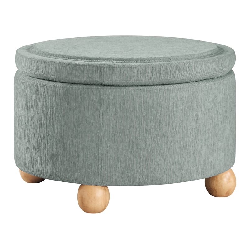 Baynes Storage Ottoman in Light Gray Mist Fabric