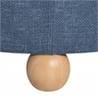 Baynes Round Storage Ottoman in Navy Fabric