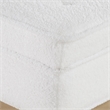 Katheryn Storage Bench in Ivory Sherpa Fabric with National Wood Legs