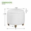 Lyra Storage Ottoman in Ivory Sherpa Fabric with Medium Oak Legs