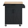 Bolten Kitchen Cart in Engineered Wood Black Finish