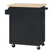 Bolten Kitchen Cart in Engineered Wood Black Finish