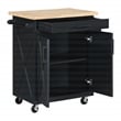 Bolten Kitchen Cart in Engineered Wood Black Finish