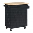 Bolten Kitchen Cart in Engineered Wood Black Finish
