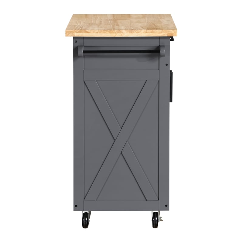 Bolten Kitchen Cart in Engineered Wood Grey Finish