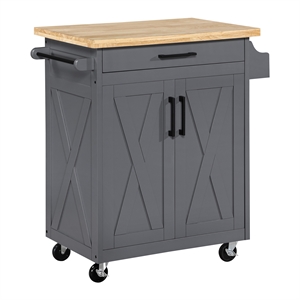 Bolten Kitchen Cart in Engineered Wood Grey Finish