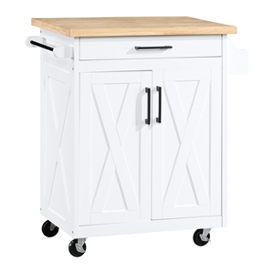 Bolten Kitchen Cart in Engineered Wood White Finish
