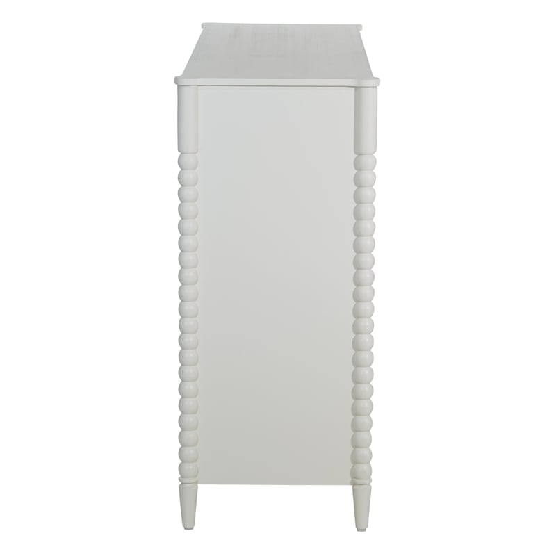 Spindle 8-Drawer Dresser in Engineered Wood Sandcastle Antique White Finish
