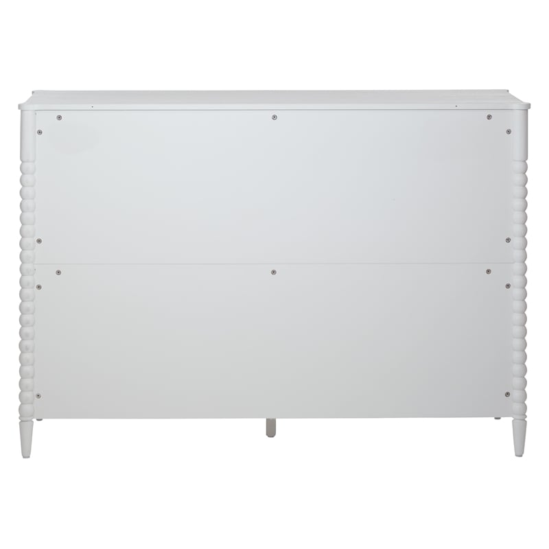 Spindle 8-Drawer Dresser in Engineered Wood Sandcastle Antique White Finish
