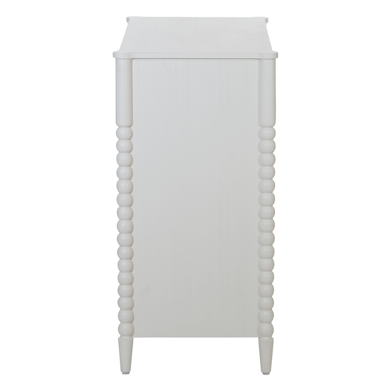 Spindle 3-Drawer Chest in Engineered Wood Sandcastle Antique White Finish