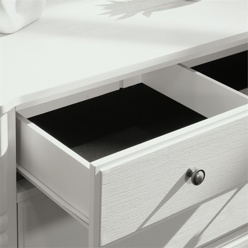 Spindle 3-Drawer Chest in Engineered Wood Sandcastle Antique White Finish