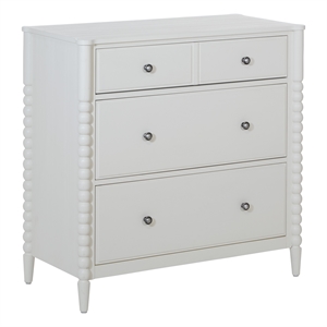 Spindle 3-Drawer Chest in Engineered Wood Sandcastle Antique White Finish