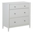 Spindle 3-Drawer Chest in Engineered Wood Sandcastle Antique White Finish