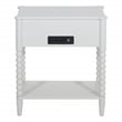 Spindle Single Drawer Night Stand in Engineered Wood Sandcastle Antique White