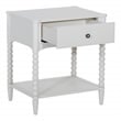 Spindle Single Drawer Night Stand in Engineered Wood Sandcastle Antique White