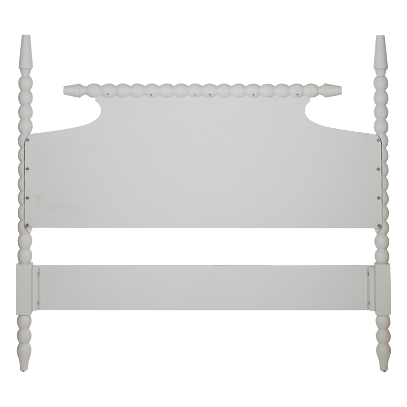 Spindle Queen Bed Headboard in Engineered Wood Sandcastle Antique White Finish