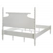 Spindle King Bed Complete Set in Engineered Wood Sandcastle Antique White Finish