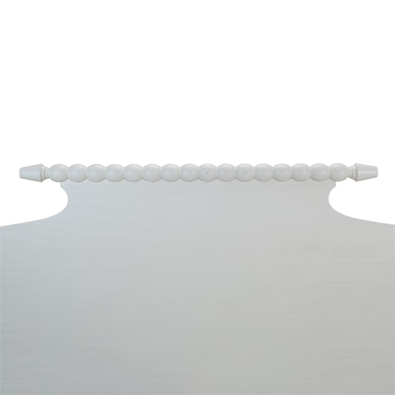 Spindle King Bed Complete Set in Engineered Wood Sandcastle Antique White Finish