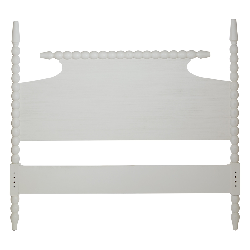 Spindle King Bed Headboard in Engineered Wood Sandcastle Antique White Finish