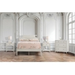 Spindle Queen Bed 2 Night Stands and 1 Three Drawer Chest in Sandcastle White