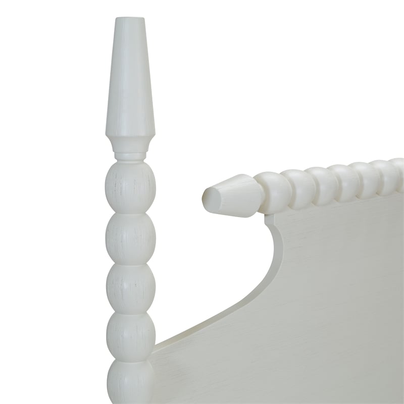 Spindle Queen Bed Set  I Queen Headboard and 2 Night Stands in White Finish