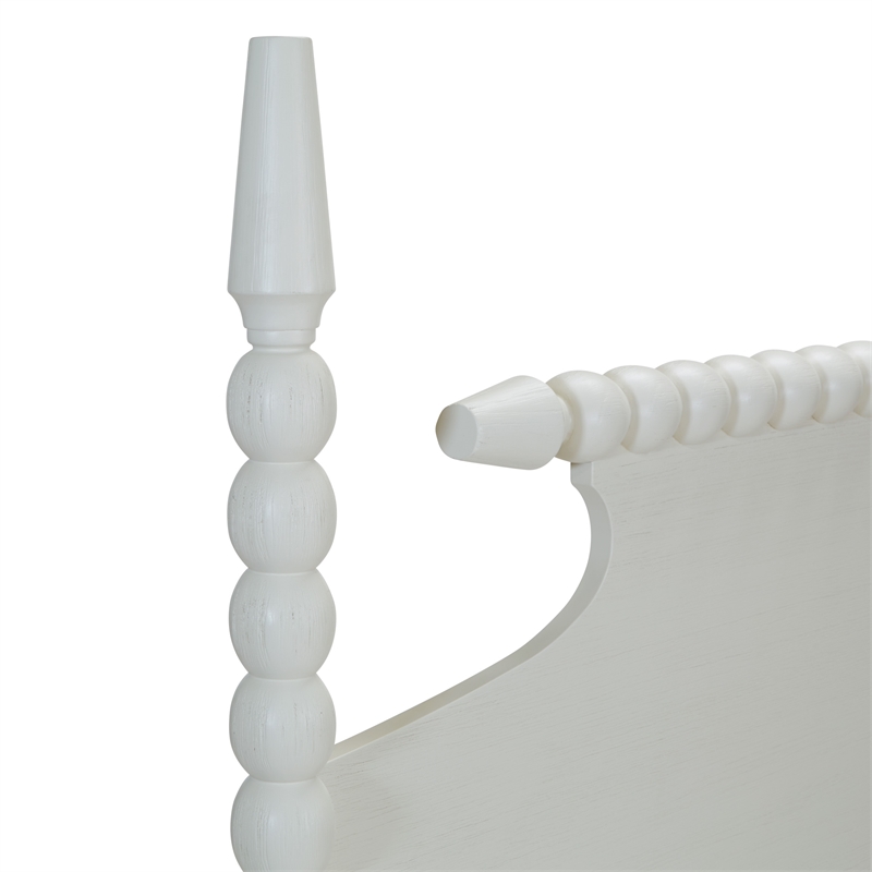 Spindle King Bed Set 1 King Headboard and 2 Night Stands in  White Finish