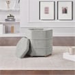 Maddox 6-sided Storage Ottoman in Fog Gray Fabric