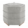 Maddox 6-sided Storage Ottoman in Fog Gray Fabric