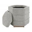 Maddox 6-sided Storage Ottoman in Fog Gray Fabric